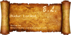 Budur Loránd névjegykártya