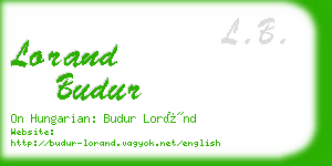 lorand budur business card